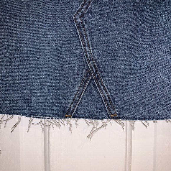 Madewell Rigid Denim A-Line Raw edge Skirt size 24 - Picture 4 of 11